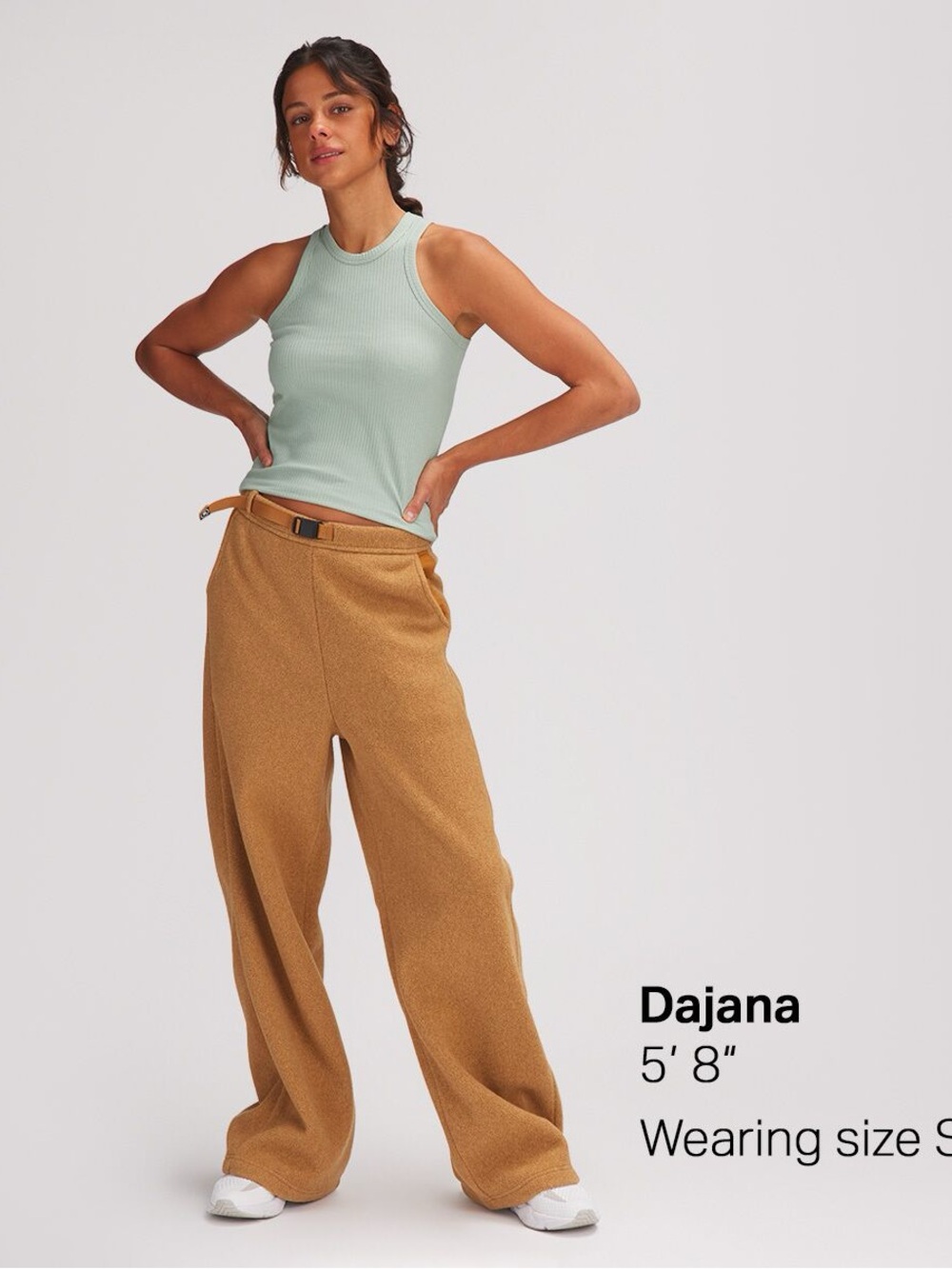 Backcountry fleece Wide-Leg High-Rise Pants in Camel